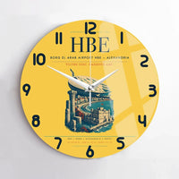 Thumbnail for Borg El Arab Airport (HBE) design on yellow no frame wall clock