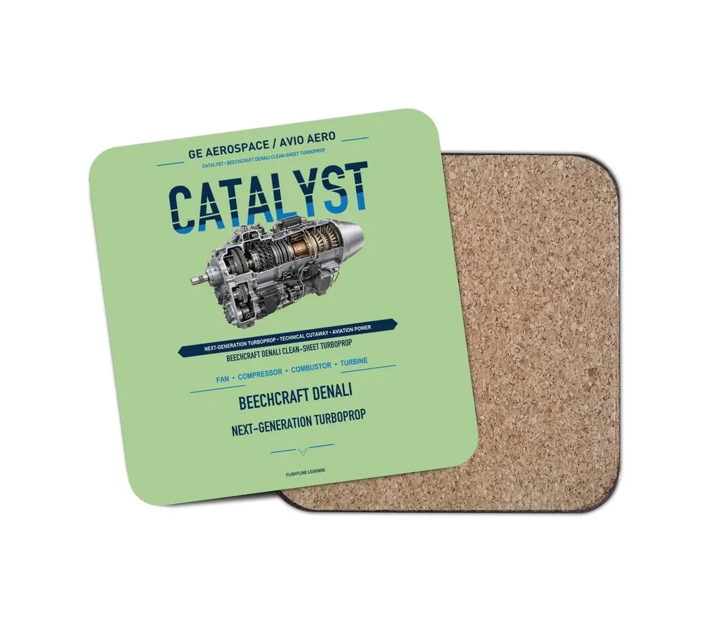 CATALYST design on light green 1 piece coaster