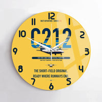 Thumbnail for CASA C-212-100 Aviocar design on yellow no frame wall clock