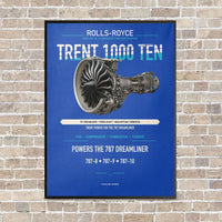 Thumbnail for TRENT 1000 TEN vertical canvas print - framed - blue background