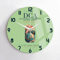 Thumbnail for Ronald Reagan Washington National Airport (DCA) design on light green no frame wall clock
