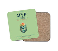 Thumbnail for Myrtle Beach International Airport (MYR) design on light green 1 piece coaster