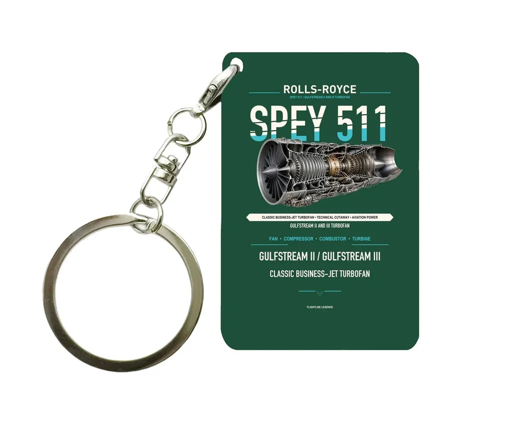 SPEY 511 Key Chain design on dark green key chain