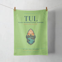 Thumbnail for Tulsa International Airport (TUL) design on light green towel
