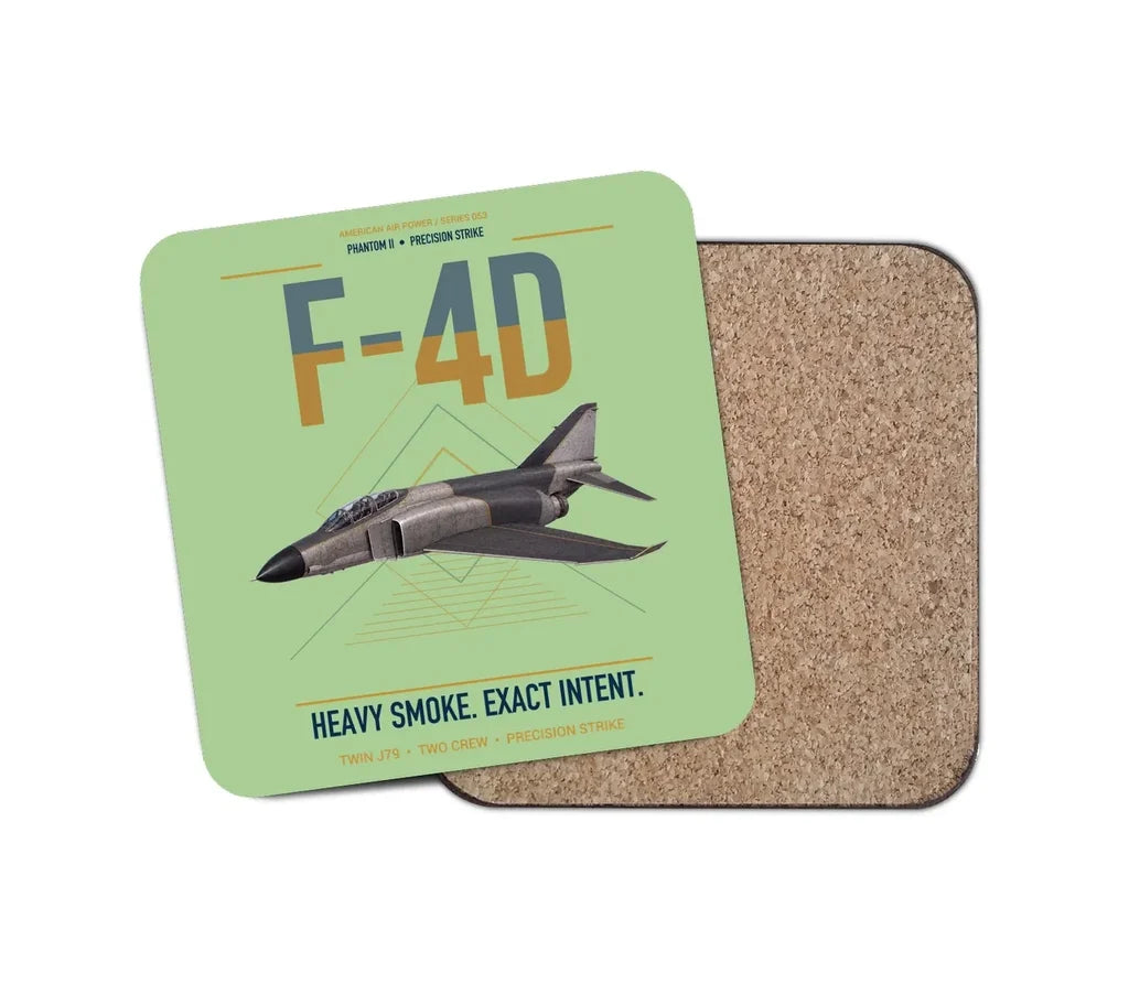 F-4D Phantom II design on light green 1 piece coaster