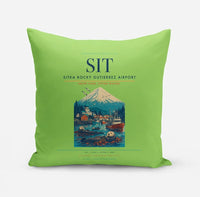 Thumbnail for Sitka Rocky Gutierrez Airport (SIT) design on light green pillow