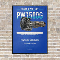Thumbnail for PW1500G vertical canvas print - framed - blue background