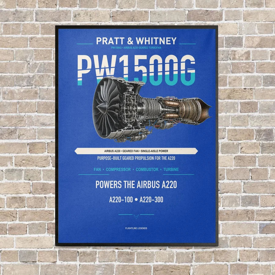 PW1500G vertical canvas print - framed - blue background