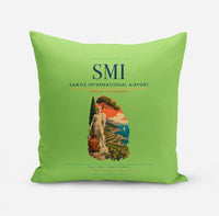 Thumbnail for Samos International Airport (SMI) design on light green pillow