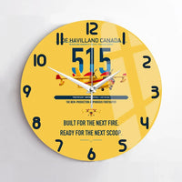 Thumbnail for De Havilland Canadair 515 design on yellow no frame wall clock