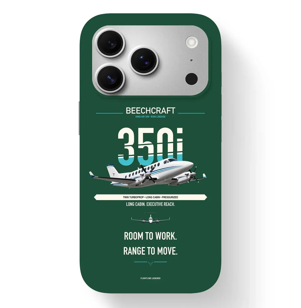 King Air 350i Case design on dark green iphone case