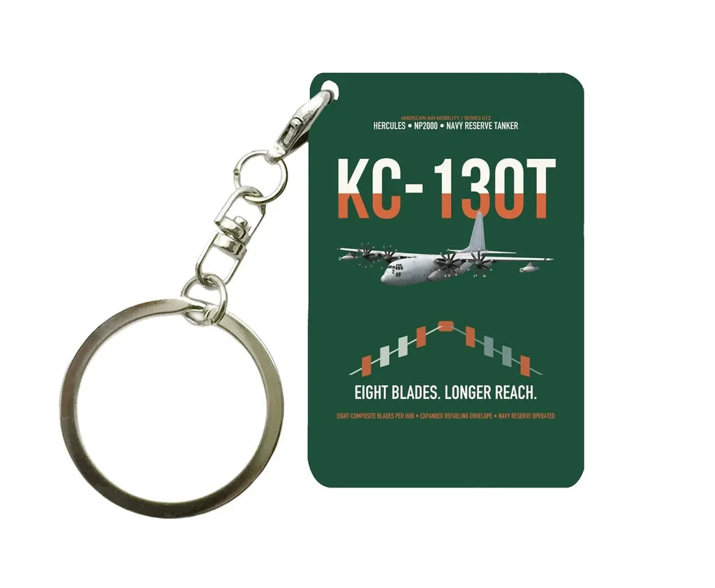 KC-130T NP2000 design on dark green designed key chain, double-side print