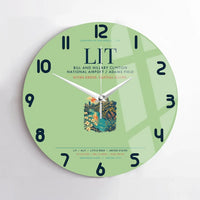 Thumbnail for Bill and Hillary Clinton National Airport (LIT) design on light green no frame wall clock