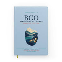 Thumbnail for Bergen Airport Flesland (BGO) design on light blue notebook