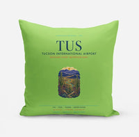 Thumbnail for Tucson International Airport (TUS) design on light green pillow