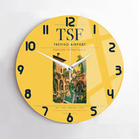 Thumbnail for Treviso Airport (TSF) design on yellow no frame wall clock