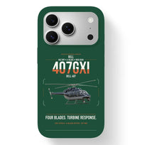 Thumbnail for Bell 407GXi design on dark green magsafe iphone case, for iPhone 17 Pro