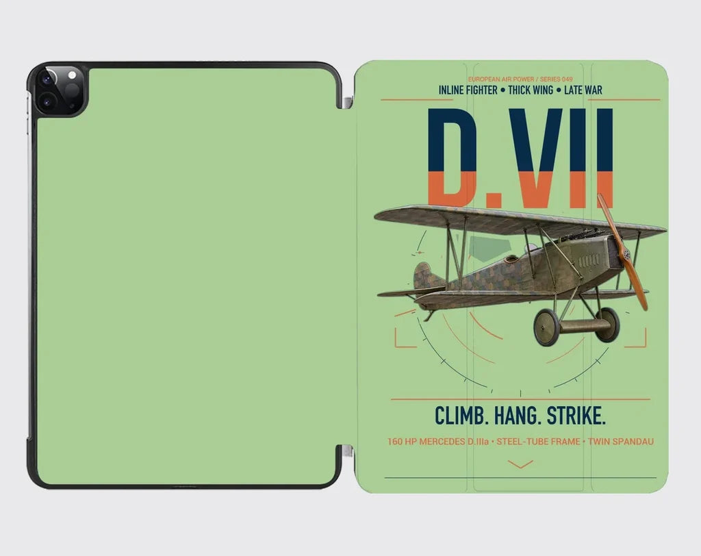 Fokker D.VII design on light green ipad tablet case