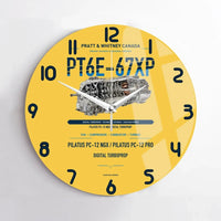 Thumbnail for PT6E-67XP design on yellow no frame wall clock