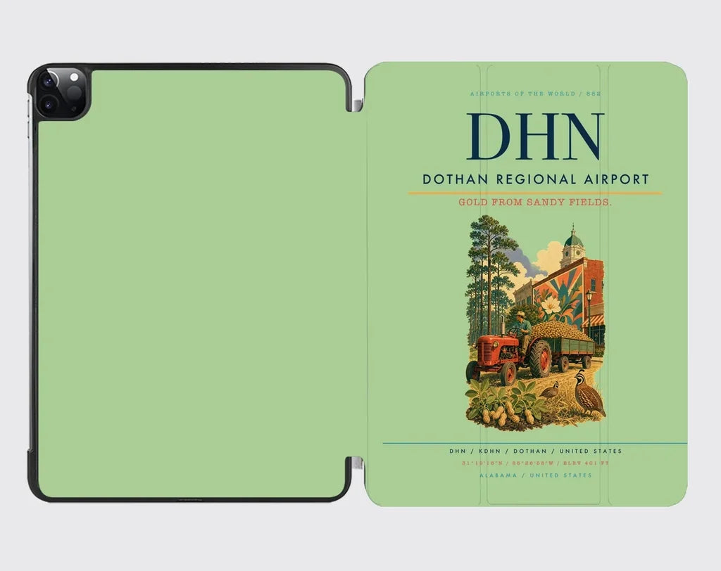 Dothan Regional Airport (DHN) design on light green ipad tablet case