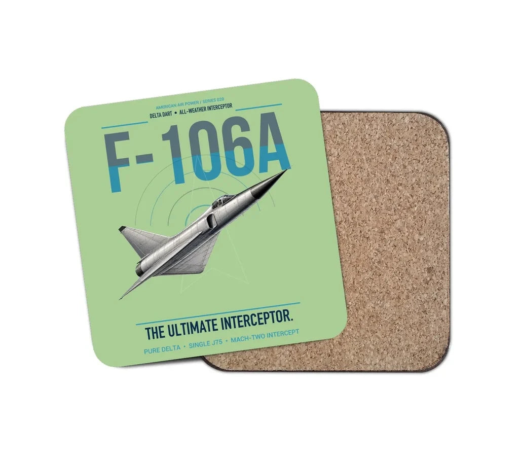 F-106A Delta Dart design on light green 1 piece coaster
