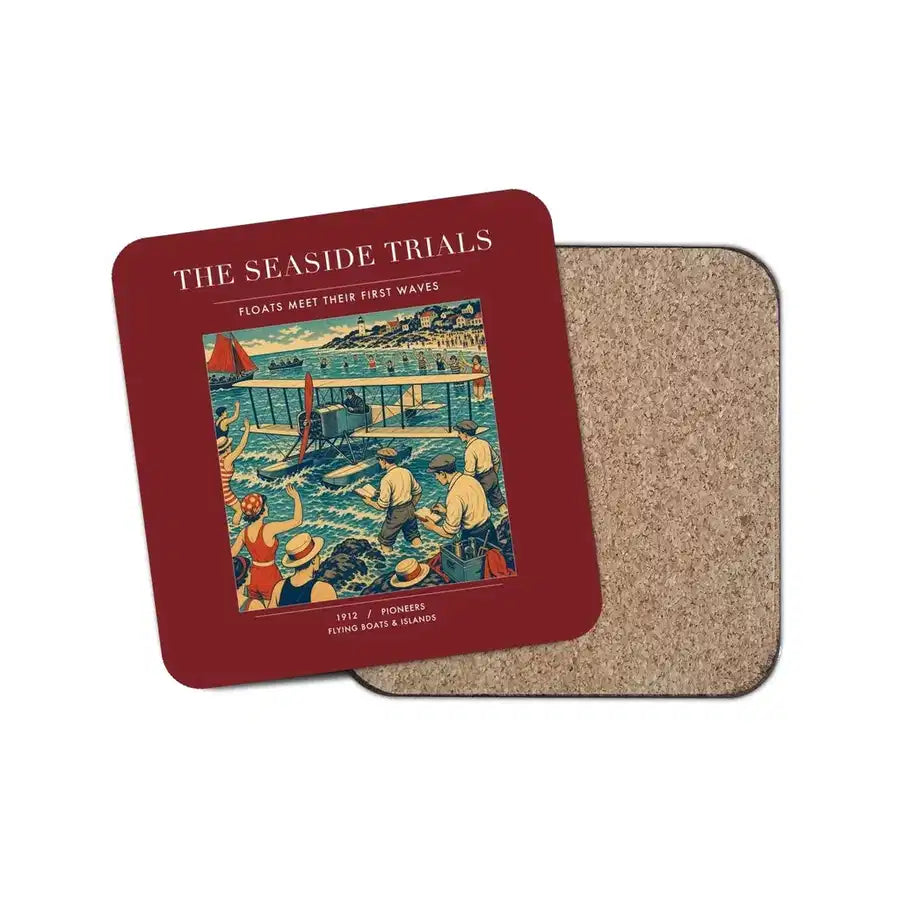 The Seaside Trials - Designed Coasters design on dark red 1-piece