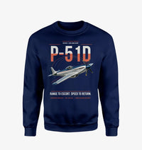 Thumbnail for P-51D Mustang design on navy blue sweatshirt