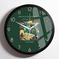 Thumbnail for VINTAGE G4209 - The Island Hop Survey - Designed Wall Clocks design on darkgreen framed
