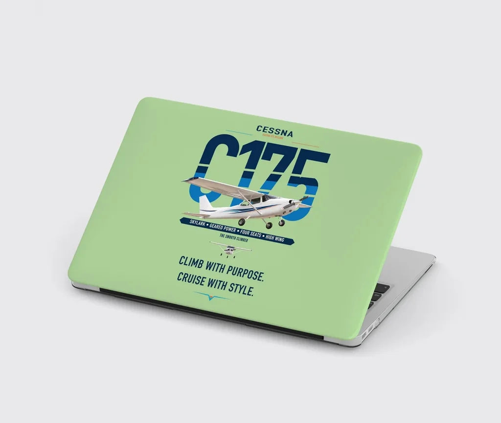 Cessna 175 Skylark design on light green MacBook case