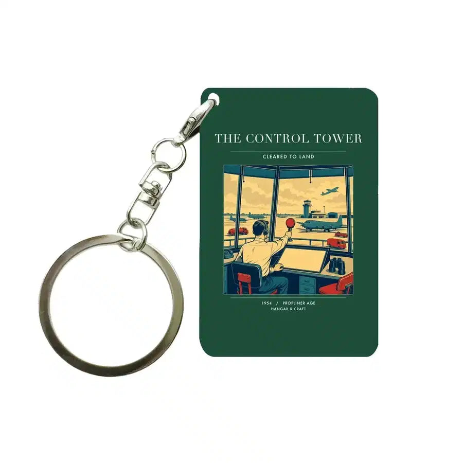 VINTAGE G4093 - The Control Tower - Designed Key Chain design on darkgreen