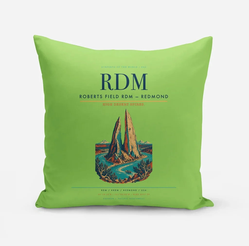 Roberts Field (RDM) design on light green pillow