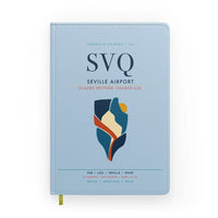 Thumbnail for Seville Airport (SVQ) design on light blue notebook
