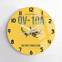 Thumbnail for OV-10A Bronco design on yellow no frame wall clock