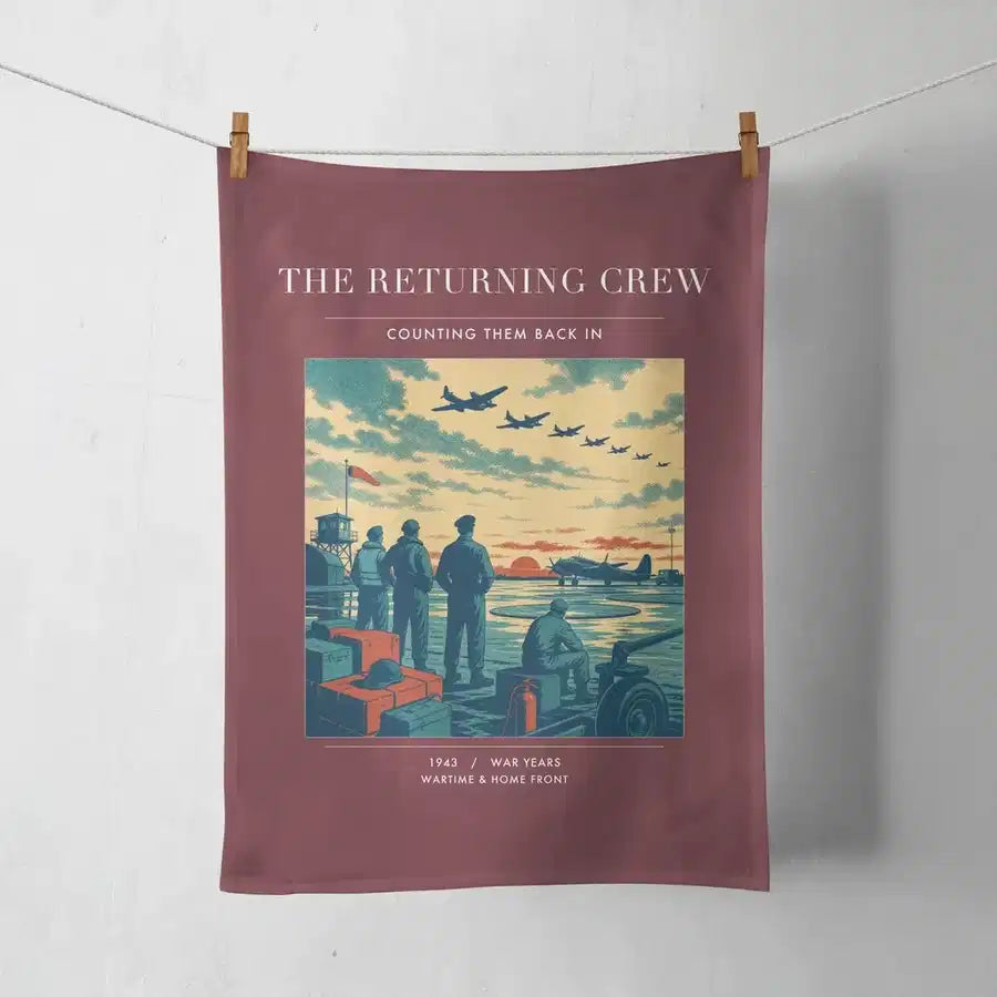 VINTAGE G4519 - The Returning Crew - Designed Towels design on darkred