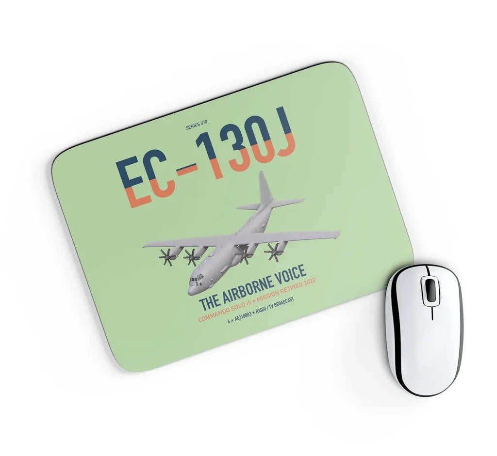 EC-130J Commando Solo III design on light green rectangle mouse pad