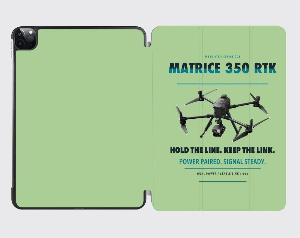 DJI Matrice 350 RTK design on light green ipad tablet case