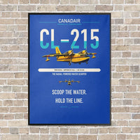 Thumbnail for Canadair CL-215 vertical canvas print - framed - blue background