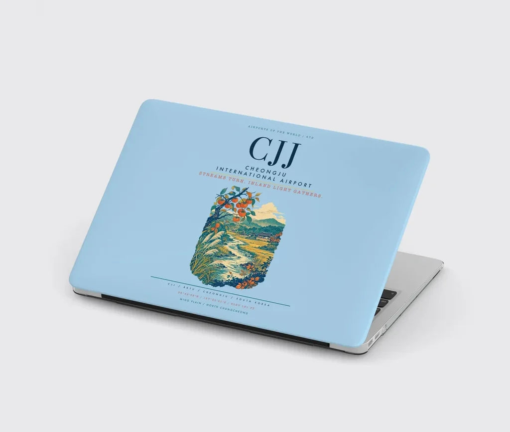 Cheongju International Airport (CJJ) design on light blue MacBook case