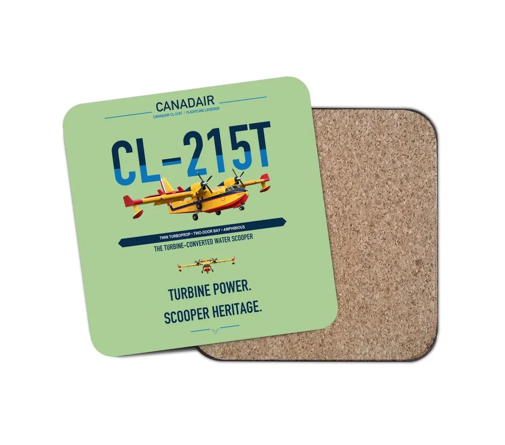 Canadair CL-215T design on light green 1 piece coaster