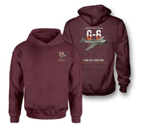 Thumbnail for Messerschmitt Bf 109G-6 design on dark red double-side hoodie, double-side print