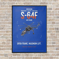 Thumbnail for Erickson S-64F Air Crane vertical canvas print - framed - blue background