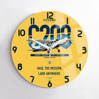Thumbnail for Cessna 208 Caravan design on yellow no frame wall clock