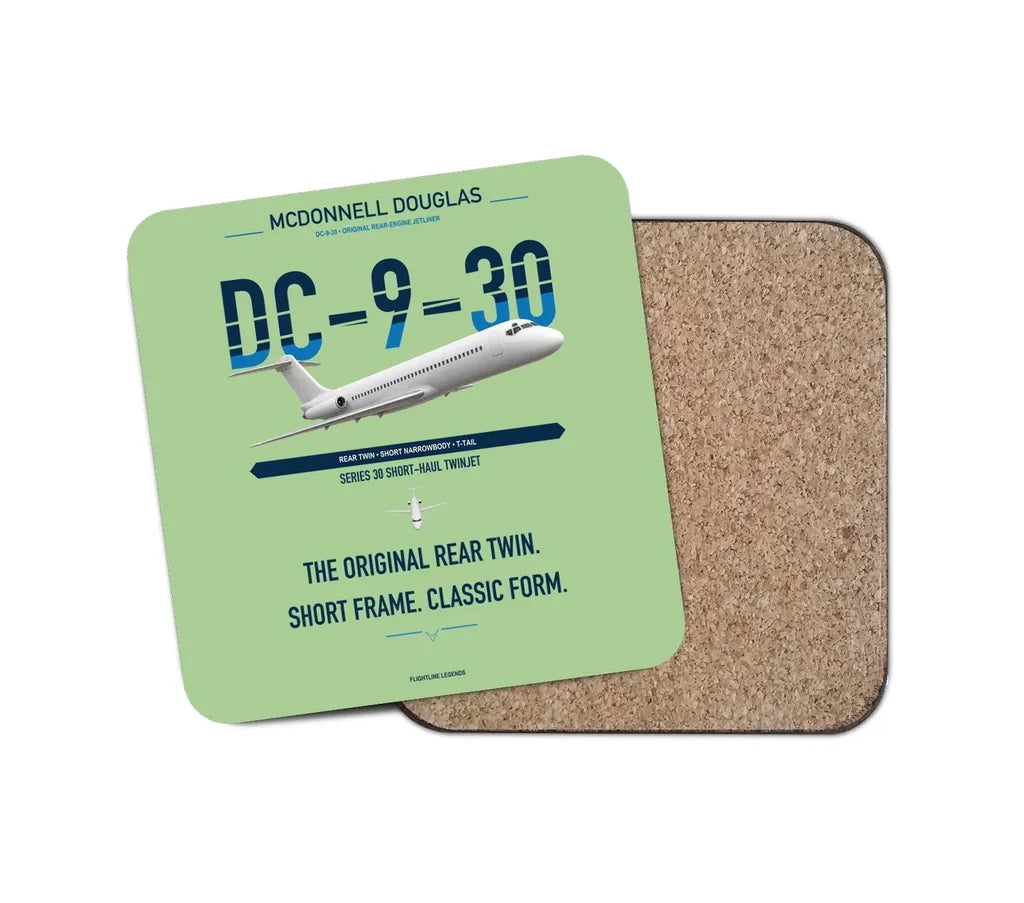 McDonnell Douglas DC-9-30 design on light green 1 piece coaster