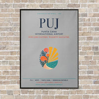 Thumbnail for Punta Cana International Airport PUJ vertical canvas print - framed - light gray background