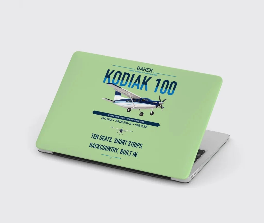 Daher Kodiak 100 Series III design on light green MacBook case