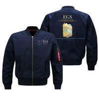 Thumbnail for Egilsstaðir Airport (EGS) design on blue bomber jacket