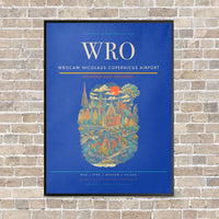 Thumbnail for Wrocaw Nicolaus Copernicus Airport WRO - Canvas Framed - Blue