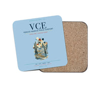 Thumbnail for Venice Marco Polo Airport (VCE) design on light blue 1 piece coaster