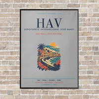 Thumbnail for José Martí International Airport Havana HAV vertical canvas print - framed - light gray background