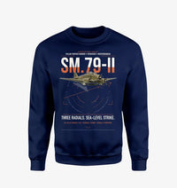 Thumbnail for Savoia-Marchetti SM.79-II Sparviero design on navy blue sweatshirt